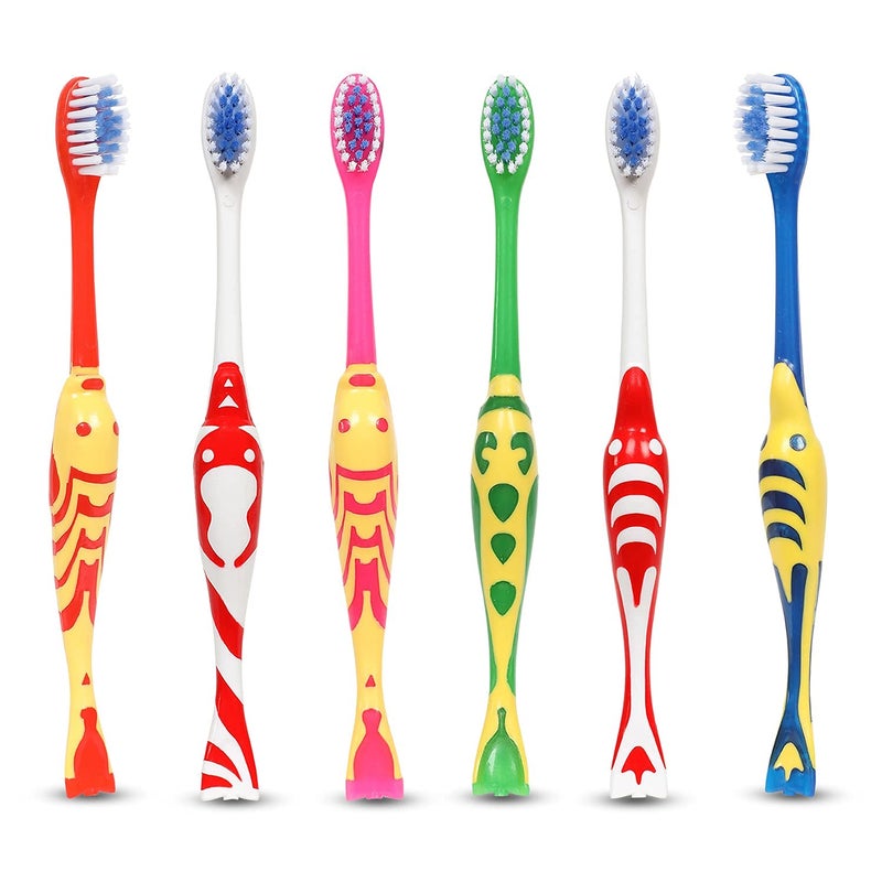 MAXI Goldie Kids Soft Toothbrush for 2+ Years, Multicolor (Pack of 12) - Image 4