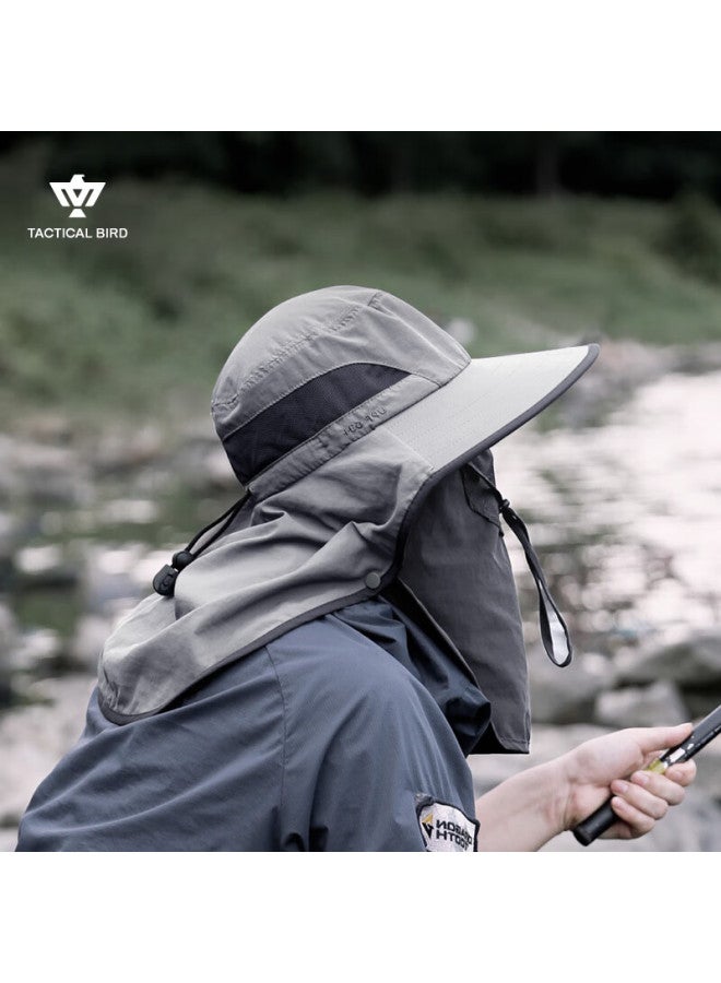 Tactical Bird Fishing Sun Protection Hat Men Big Head Cirference Sunshade Mask Outdoor Fisherman Hat Uv Protection - Image 1