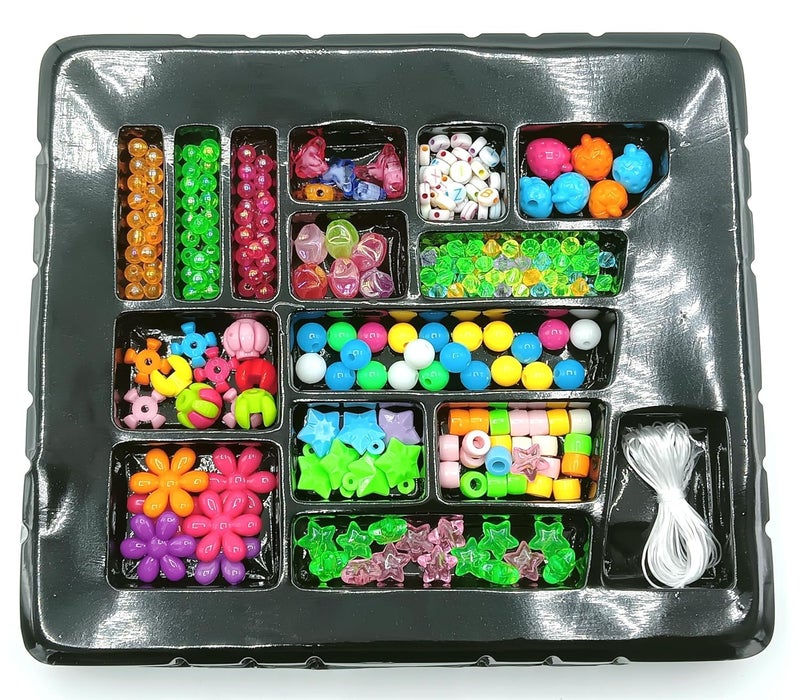 Gold Leaf GOLD LEAF Jewelery Design Loom Beads,266 Pcs Assorted Design Loom Beads with Thread Perfect for Kids Jewellery, Keychain and Bag Dangler Making  - Image 4