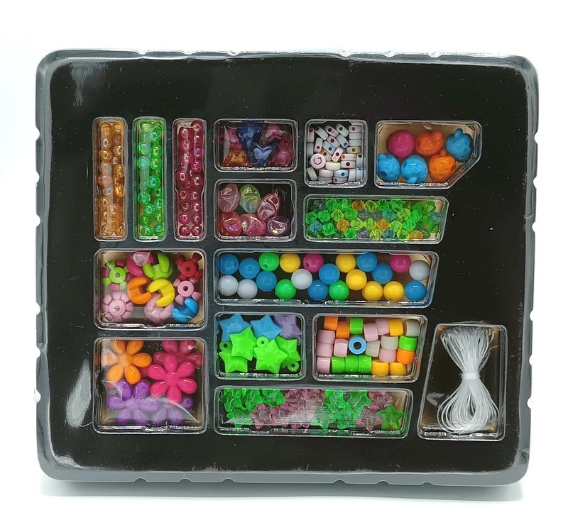 Gold Leaf GOLD LEAF Jewelery Design Loom Beads,266 Pcs Assorted Design Loom Beads with Thread Perfect for Kids Jewellery, Keychain and Bag Dangler Making  - Image 5
