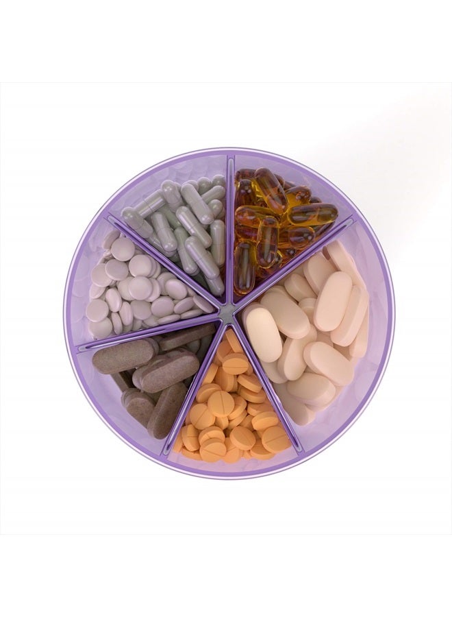 Ezy Dose منظم الفيتامينات إزي دوز، 6 حجرات كبيرة للتخزين الشهري، 30 يوم، قد تختلف الألوان - Image 3