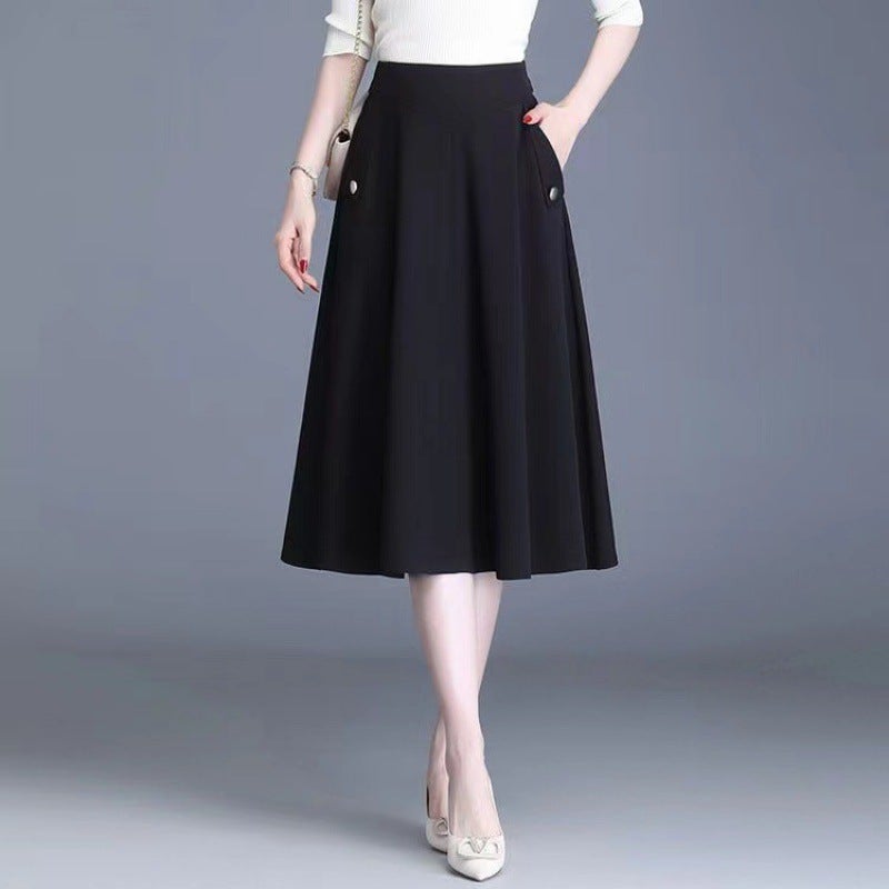 Spring 2023 New Pocket A- Line Skirt Skirt Mid-Length Fashionable All-Match Staggable Waist Skirt For Children - Image 4