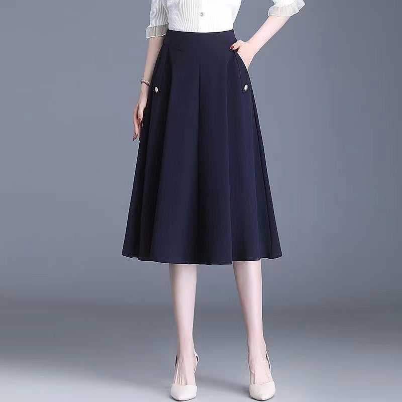 Spring 2023 New Pocket A- Line Skirt Skirt Mid-Length Fashionable All-Match Staggable Waist Skirt For Children - Image 5