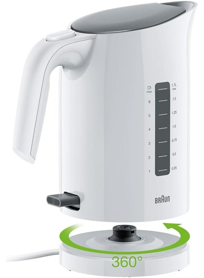 Braun PurEase 3 Electric Kettle, 3000W, 1.7L with Washable Anti-Scale Filter, WK3110WH, White 1.7 L 3000 W WK3110WH white - Image 5