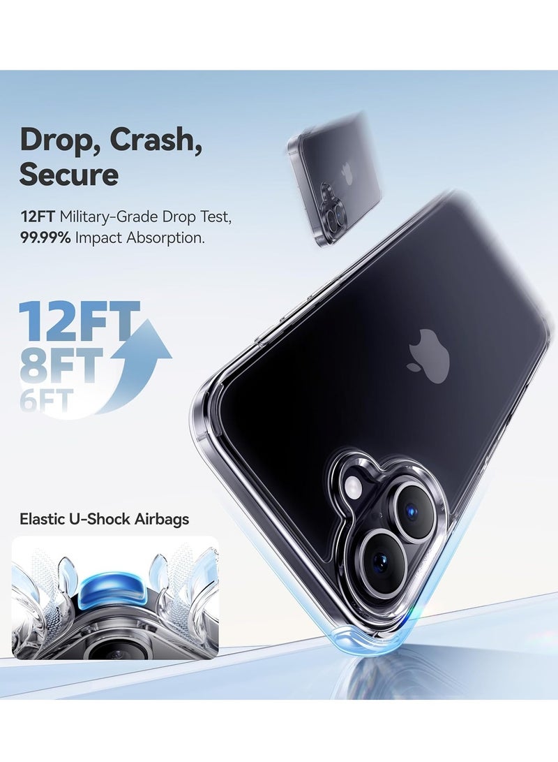 ELTRAZONE iPhone 16 Case - Crystal Clear with Never Yellow Technology, 12FT Mil-Grade Protection, Slim Transparent Cover for Men and Women (6.1”) - Image 3