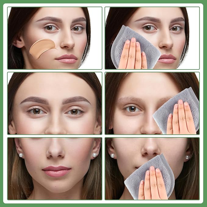 Lanjue 5 Pack Make Up Remover Cloth 1575 787in Flannel Face Cloth Face Wipes for Sensitive Skin Make Up Removing BlackVioletCherry RedGreenWhite - Image 4