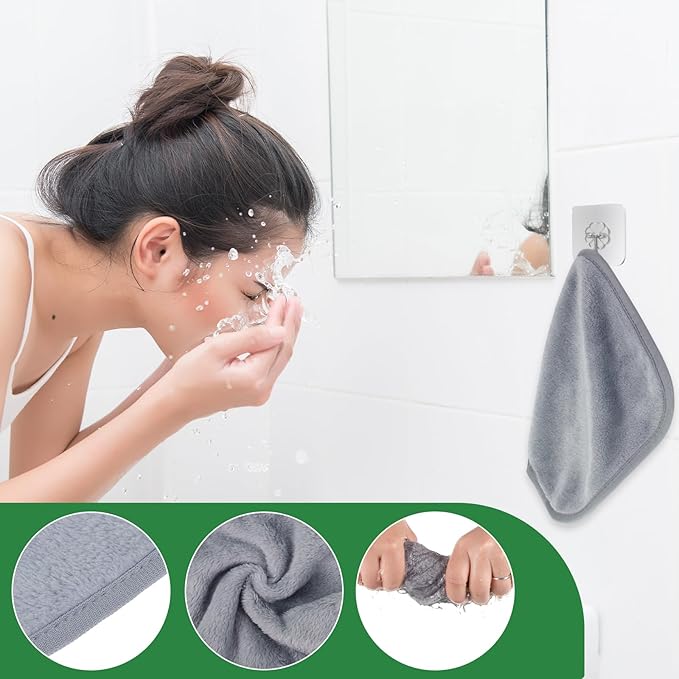 Lanjue 5 Pack Make Up Remover Cloth 1575 787in Flannel Face Cloth Face Wipes for Sensitive Skin Make Up Removing BlackVioletCherry RedGreenWhite - Image 5