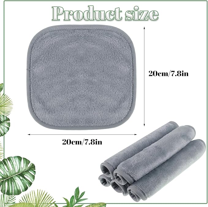 Lanjue 5 Pack Make Up Remover Cloth 1575 787in Flannel Face Cloth Face Wipes for Sensitive Skin Make Up Removing BlackVioletCherry RedGreenWhite - Image 2