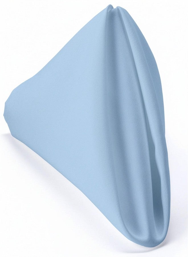 SKY BEDDINGS مناديل قماشية قطنية من سكاي بيدنجز - طقم مناديل عشاء أزرق فاتح مكون من 10 قطع (14 × 14 بوصة) مصنوعة من القطن بنسبة 100%، ماصة للماء، قابلة للغسل وإعادة الاستخدام، مناسبة لعيد الشكر، العشاء، المطاعم، حفلات الزفاف والفنادق - Image 1