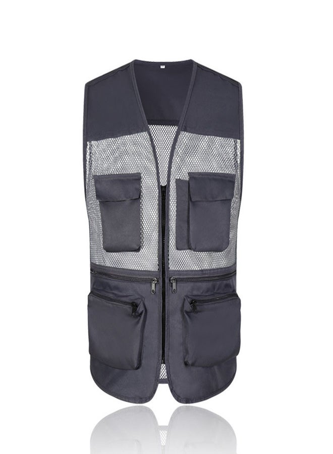 Fishing Vest Breathable Fishing Travel Mesh Vest with Zipper Pockets Summer Work Vest for Outdoor Activities - Image 1