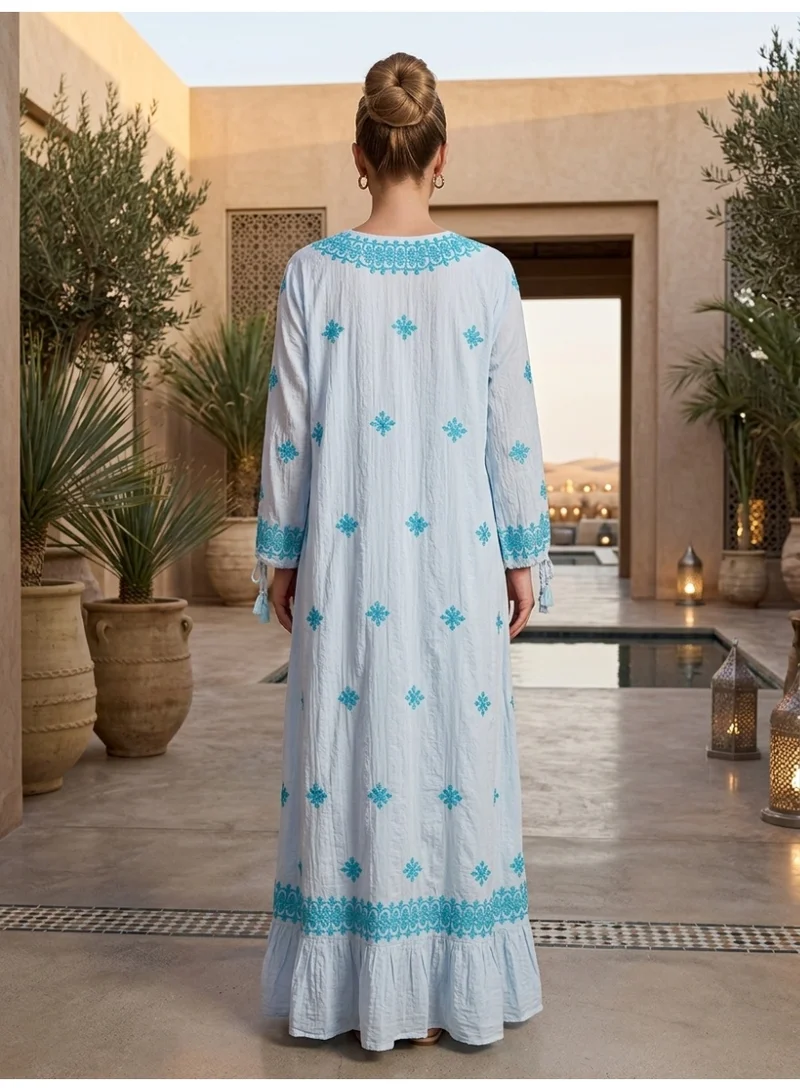 الايا جلابية شيكانكاري مودال مطرزة يدوياً-AL3939