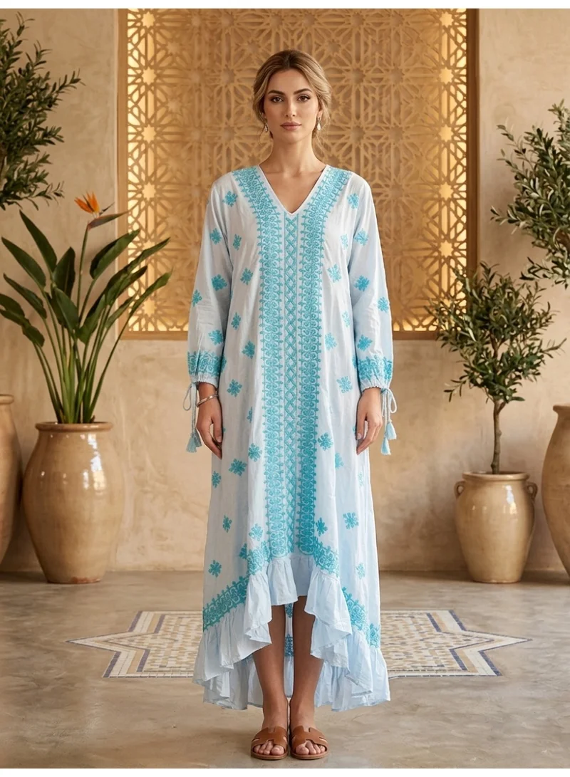 الايا جلابية شيكانكاري مودال مطرزة يدوياً-AL3939