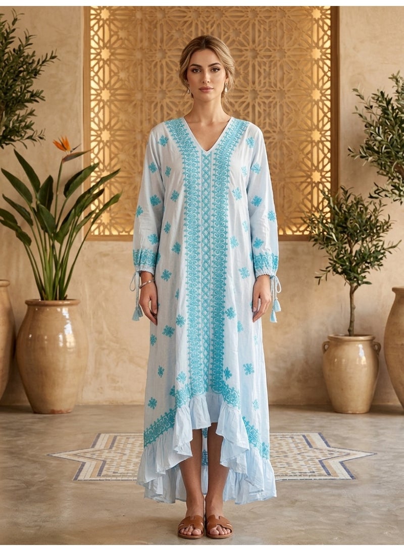 Alaya Hand Embroidered Chikankari Modal Jalabiya-AL3939 - Image 1