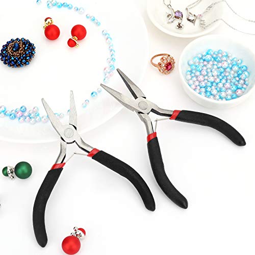 FENGWANGLI Flat Nose Pliers for Jewelry Making, Mini Wire Cutters for Bending Straightening Ring Opening, 5 Inch, Black - Image 3