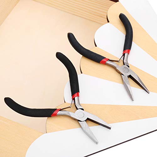 FENGWANGLI Flat Nose Pliers for Jewelry Making, Mini Wire Cutters for Bending Straightening Ring Opening, 5 Inch, Black - Image 4