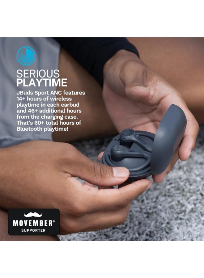 جيلاب JBuds Air Sport ANC 4 Active Noise Cancelling Earbuds - True Wireless Running Earphones, Bluetooth Sports Headphones, 60 H Playtime In Ear Buds for Gym, IP66, USB-C Charging Case Graphite - Image 4
