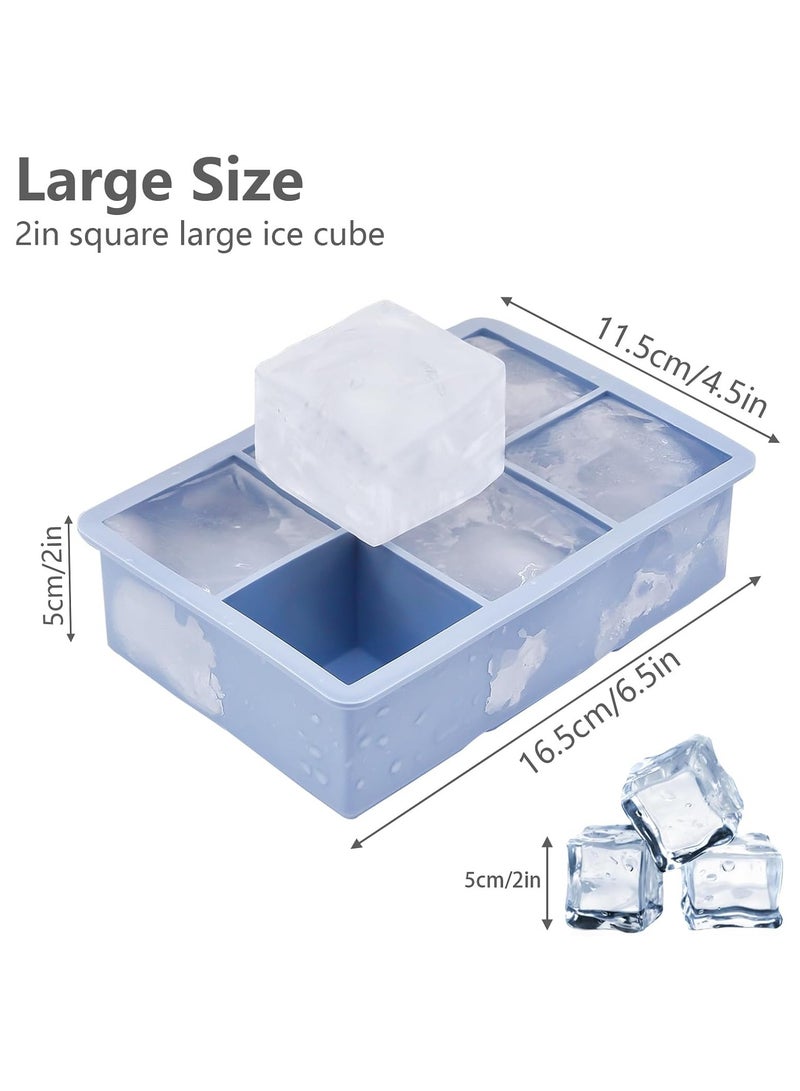 MARK STORE Ice Cube Tray with Silicone Leak - Proof, BPA Free, Flexible & Stackable Square Molds for Whiskey, Cocktails & Chilled Drinks  - Image 2