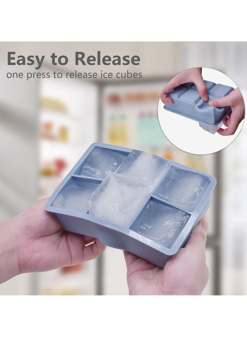 MARK STORE Ice Cube Tray with Silicone Leak - Proof, BPA Free, Flexible & Stackable Square Molds for Whiskey, Cocktails & Chilled Drinks  - Image 3