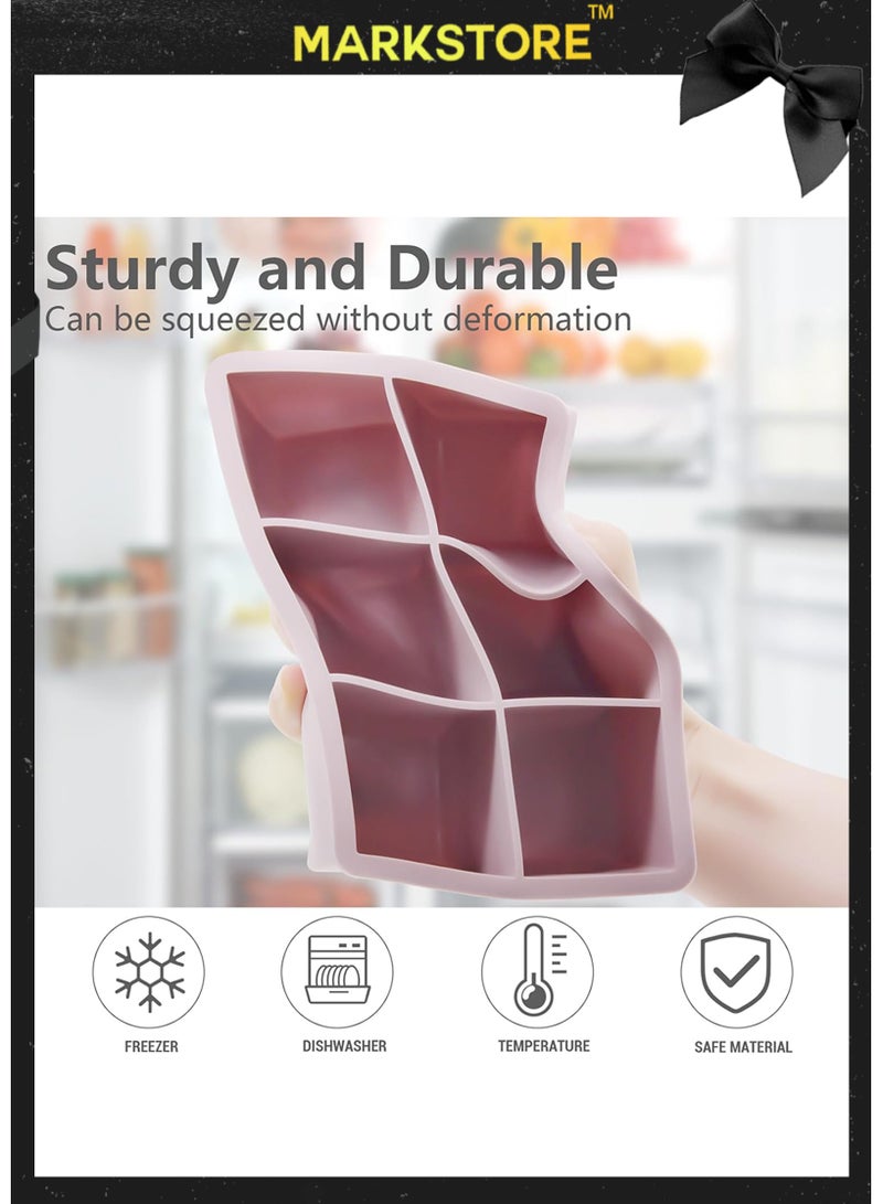 مارك ستور صينية مكعبات الثلج مع قوالب مربعة مقاومة للتسرب من السيليكون، خالية من مادة BPA، مرنة وقابلة للتكديس للويسكي والكوكتيلات والمشروبات الباردة - Image 4
