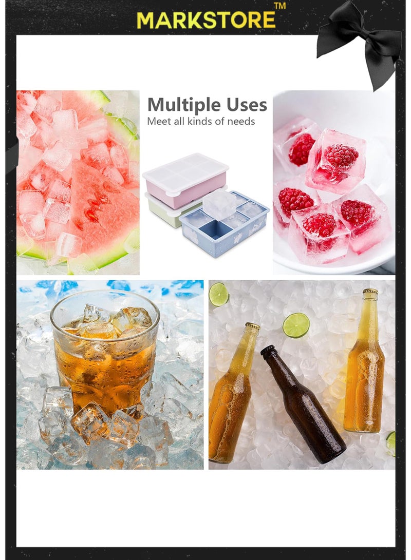 مارك ستور صينية مكعبات الثلج مع قوالب مربعة مقاومة للتسرب من السيليكون، خالية من مادة BPA، مرنة وقابلة للتكديس للويسكي والكوكتيلات والمشروبات الباردة - Image 5