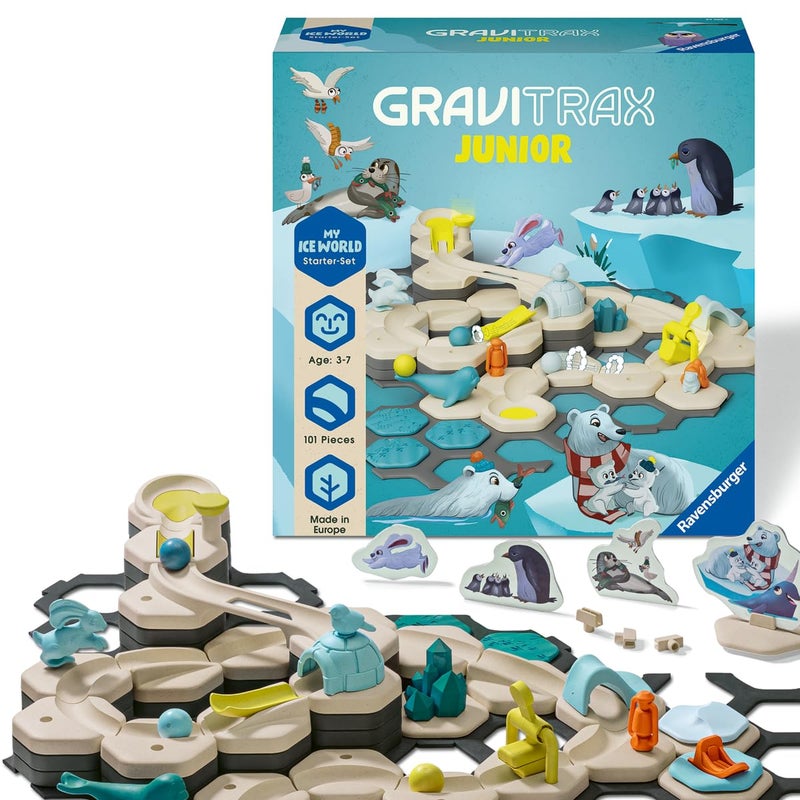 Gravitrax Ravensburger GraviTrax Junior Starter Set L Ice Marble Run STEM and Construction Toys for Kids Age 3 Years Up Kids Gifts - Image 4