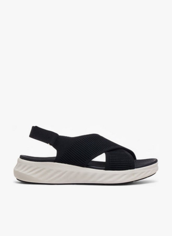 Flora Bella By Shoexpress Cross Strap Flatform Sandals with Hook and Loop Closure - Image 2