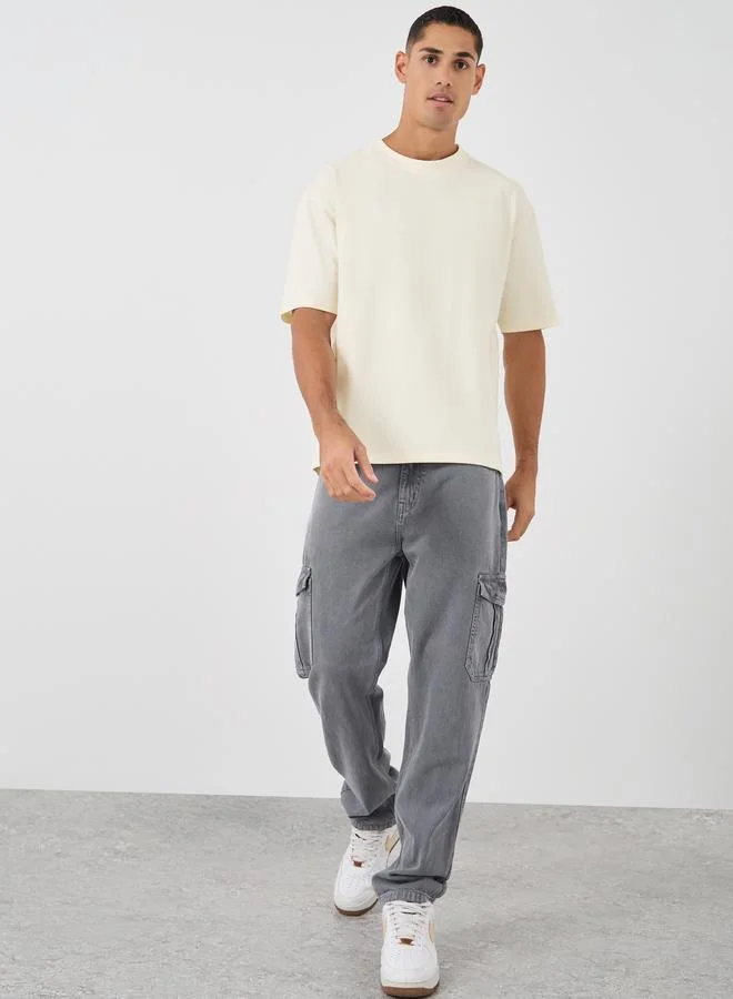 Styli Styli Slogan Print Oversized Crew Neck T-Shirt