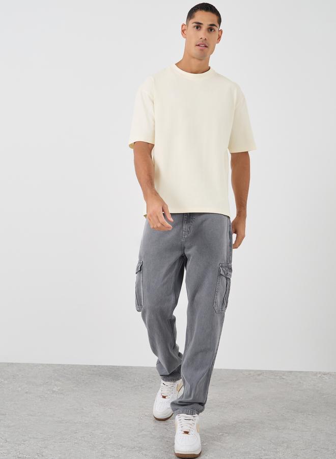 Styli Slogan Print Oversized Crew Neck T-Shirt - Image 2