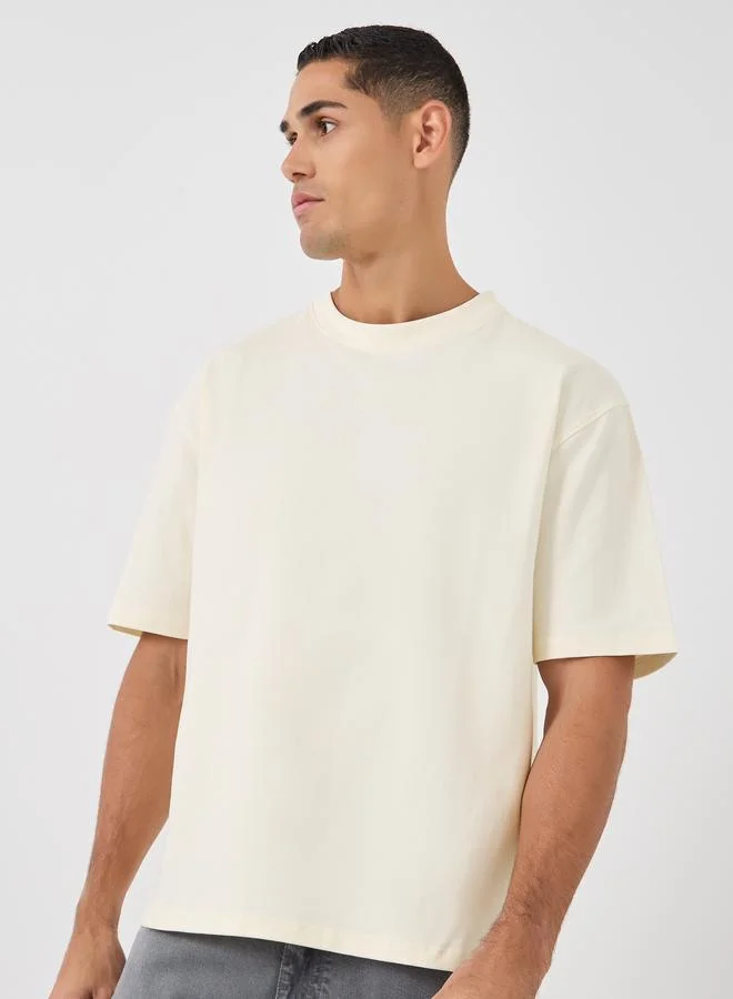 Styli Styli Slogan Print Oversized Crew Neck T-Shirt