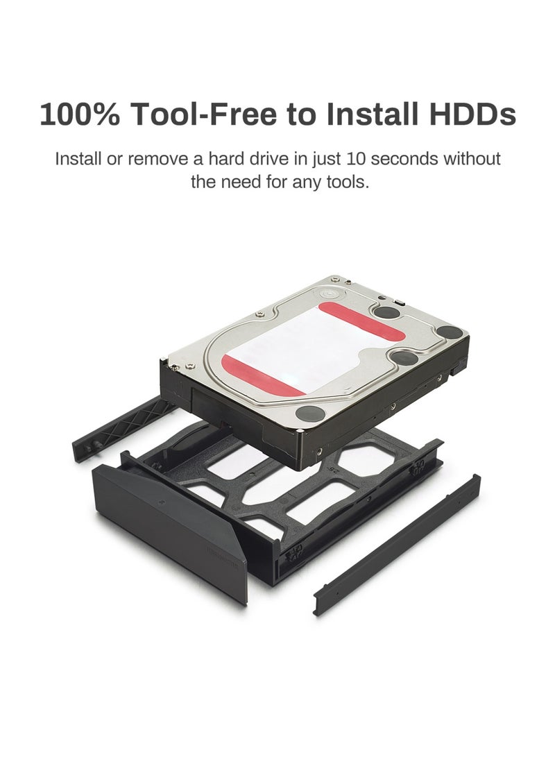 تيراماستر علبة TERRAMASTER D8 Hybrid HDD NVMe، USB 3.2 Gen 2 بسرعة 10 جيجابت في الثانية، نوع C، 8 حجيرات، وحدة تخزين USB، تدعم RAID 0/1/Single/JBOD، مجموعة أقراص هجينة 2+6 RAID حصرية (بدون أقراص) - Image 5