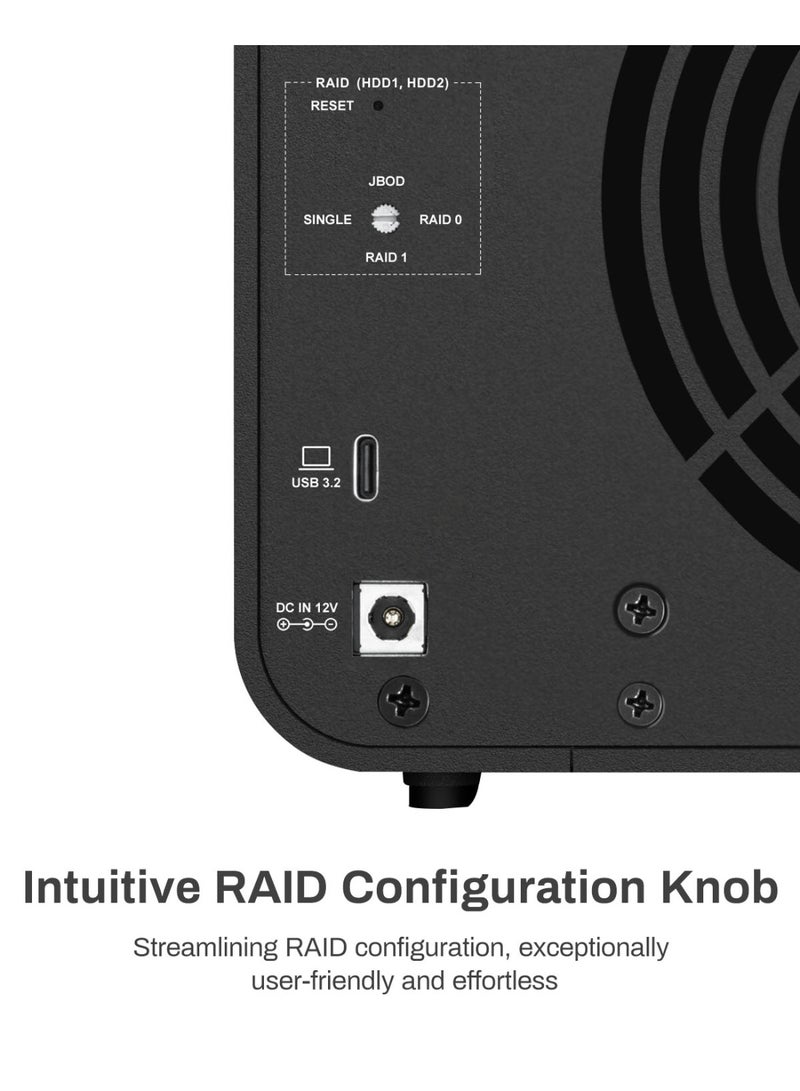 تيراماستر علبة TERRAMASTER D8 Hybrid HDD NVMe، USB 3.2 Gen 2 بسرعة 10 جيجابت في الثانية، نوع C، 8 حجيرات، وحدة تخزين USB، تدعم RAID 0/1/Single/JBOD، مجموعة أقراص هجينة 2+6 RAID حصرية (بدون أقراص) - Image 3