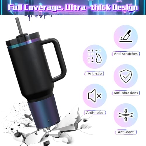 WUQID Chameleon Higher Silicone Boot, Compatible with Stanley Quencher H2.0 40oz 30oz 20oz & IceFlow Flip 30oz 20oz, Reduces Dents Water Bottle Sleeve Anti-Slip Cover - Image 3