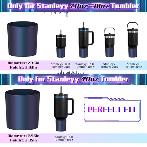 WUQID Chameleon Higher Silicone Boot, Compatible with Stanley Quencher H2.0 40oz 30oz 20oz & IceFlow Flip 30oz 20oz, Reduces Dents Water Bottle Sleeve Anti-Slip Cover - Image 2