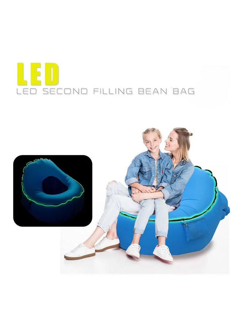 Inflatable LED Beach Chair Cushion - 3 in 1 Design, Portable & Lightweight, 210T Nylon, 440lbs Capacity, for Camping/Hiking/Parties/Outdoors & Indoors, with Remote-Controlled LED Lights. - pzsku/Z9EB8C8A929E55228A9D0Z/45/_/1711359052/cc87807a-dd6e-42df-802e-96cb2b52e81a