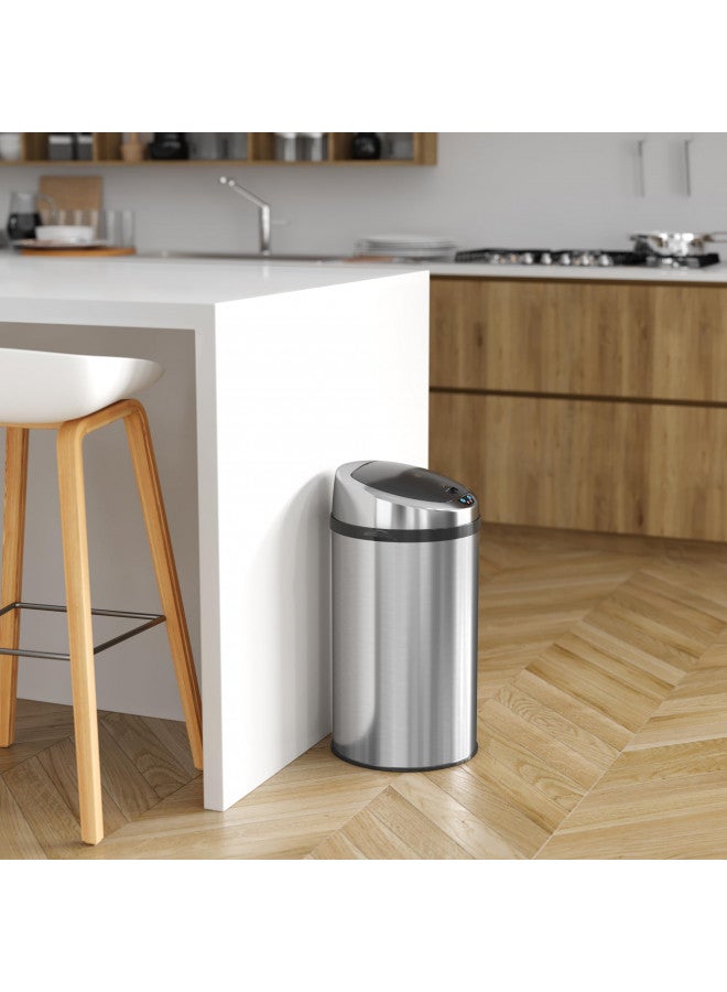 iTouchless 8 Gallon Touchless Sensor Kitchen Trash Can with Odor Control System, Stainless Steel, Round Garbage Bin for Home or Office - Image 4