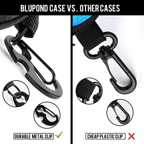 BLUPOND Sunglasses Case Semi Hard EVA Shell with Metal Hanging Hook Belt Clip Sun Glasses Storage - Carbon Fiber Skin - Image 5
