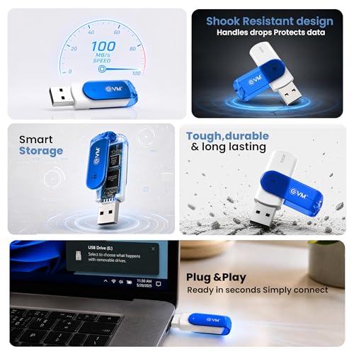 EVM EnStick 32GB USB 3.2 Gen 1 High-Speed Pendrive | Superfast 100MB/s Read | Premium Durable Metal Body | Plug & Play Laptop Desktop Smart TV Car Stereo | 10 Years Warranty (EVMPDA3.2/32GB) - Image 2