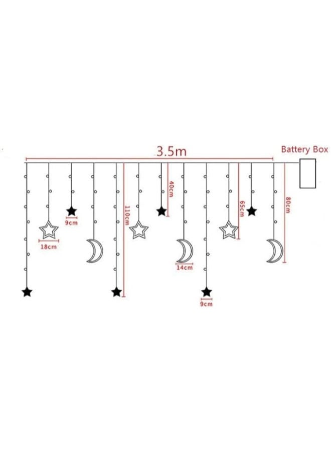 3.5m Star Moon Curtain String Light - Image 4
