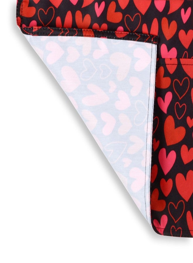 Plum Hill Red Hearts Valentine Half Waist Apron With 3 Pockets Waterproof 100% Polyester Cocktail Aprons for Waitresses Servers Bartenders Vendors - Image 3