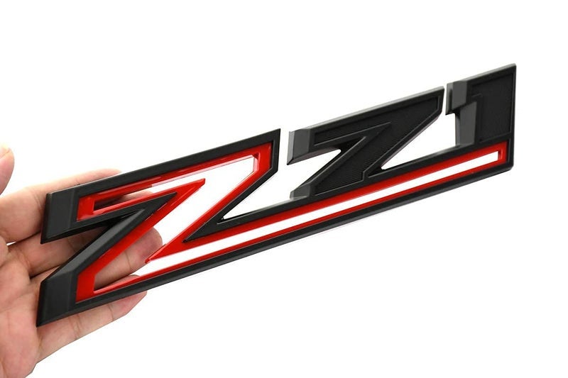 KITMOUS 2pcs New Z71 Emblems Replacement for 2019-2021 Silverado 1500 2500 3500 Decal Badge 84632695 Nameplate OEM (Black Red) - Image 2