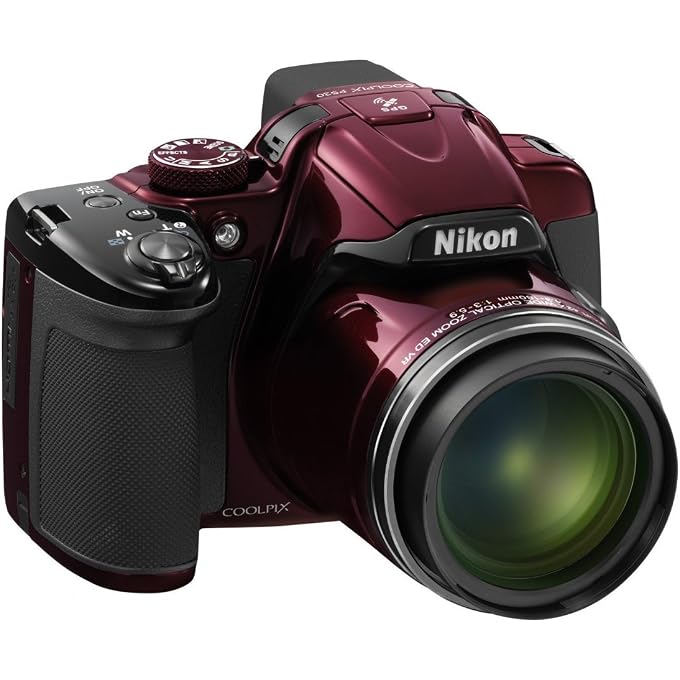 نيكون كاميرا COOLPIX P520 الرقمية بدقة 18.1 ميجابكسل بتقنية CMOS وعدسة تكبير 42x وفيديو عالي الدقة بالكامل 1080 بكسل (أحمر) (طراز قديم) - Image 1