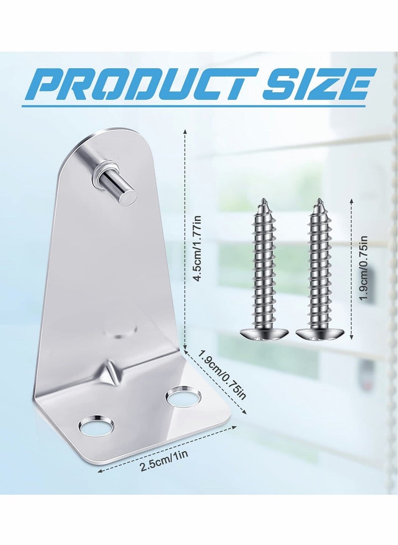 Captaintech - 10 Pcs Metal Hold Down Brackets Silver Blinds Brackets Blind Holder Replacements Horizontal Blind Brackets with Screws for Horizontal Blinds Shades Window Doors Home Accessories - Image 1