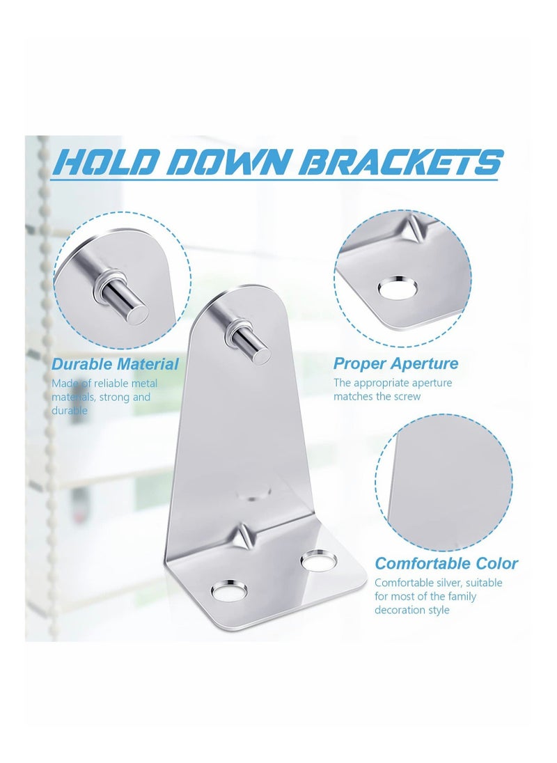 Captaintech - 10 Pcs Metal Hold Down Brackets Silver Blinds Brackets Blind Holder Replacements Horizontal Blind Brackets with Screws for Horizontal Blinds Shades Window Doors Home Accessories - Image 1