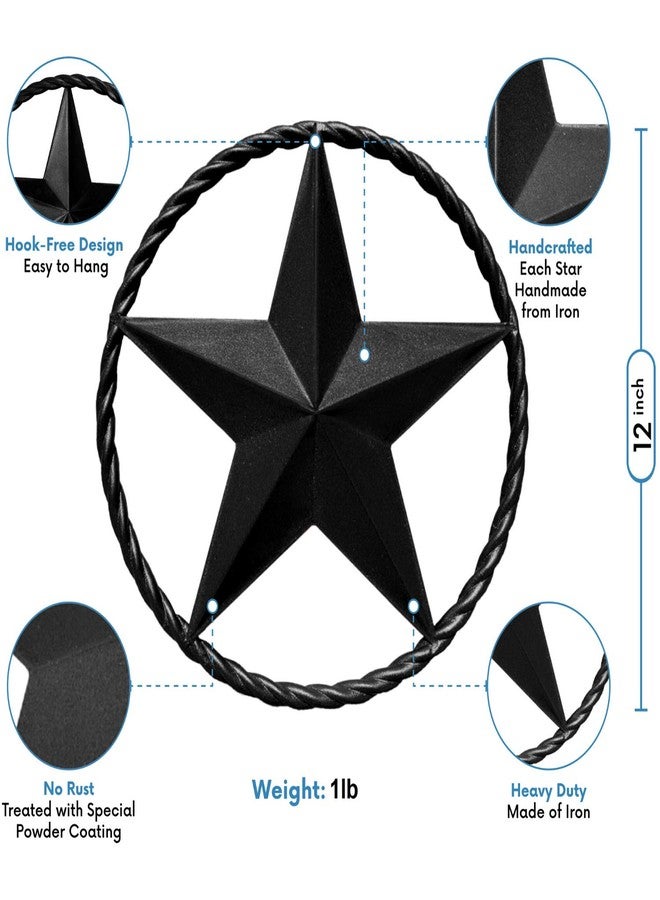 EcoRise Dark Bronze Metal Barn Star - 12" Wall Art for Farmhouse, Western, Rustic Homes - Indoor and Outdoor Decorations - Image 2