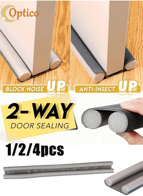 Door Draft Stopper, 96 cm Length Under Door Seal, Door Sweep for Exterior & Interior Doors, Door Bottom Draft Blocker Dust and Noise Insulation  Twin Door Draft Stopper Adjustable Door Foam Seal Strip Breeze Blocker, Noise Sound Light Smell Blocker for Doors