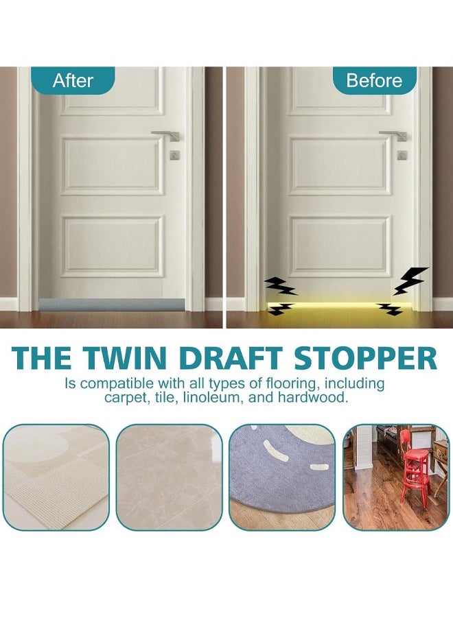 Optico - Door Draft Stopper, 96 cm Length Under Door Seal, Door Sweep for Exterior & Interior Doors, Door Bottom Draft Blocker Dust and Noise Insulation  Twin Door Draft Stopper Adjustable Door Foam Seal Strip Breeze Blocker, Noise Sound Light Smell Blocker for Doors - Image 1