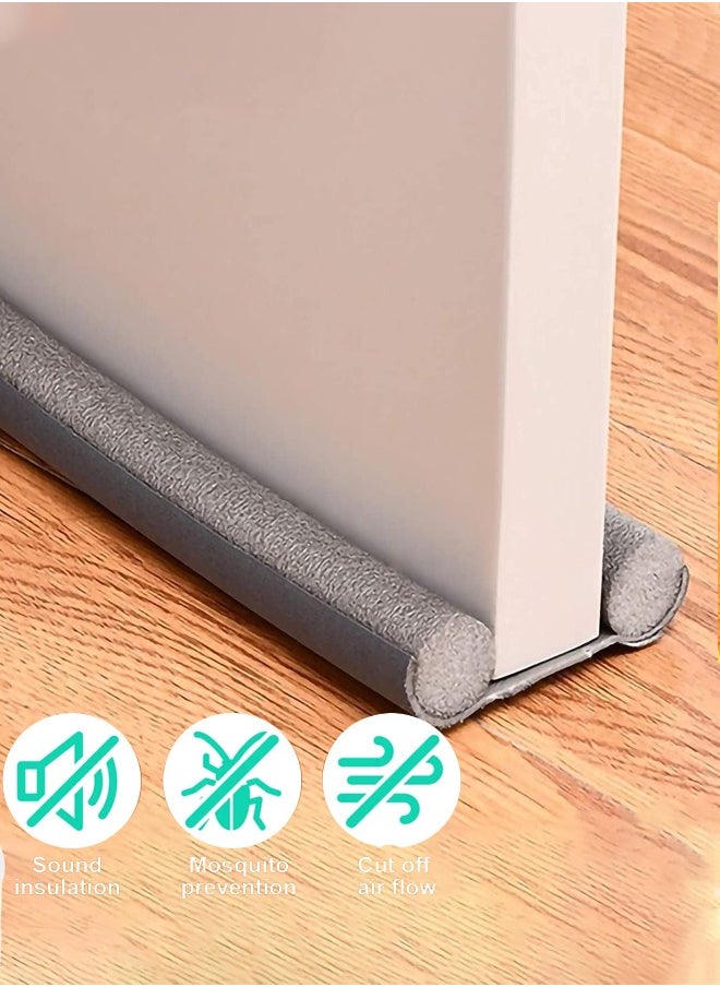 Optico - Door Draft Stopper, 96 cm Length Under Door Seal, Door Sweep for Exterior & Interior Doors, Door Bottom Draft Blocker Dust and Noise Insulation  Twin Door Draft Stopper Adjustable Door Foam Seal Strip Breeze Blocker, Noise Sound Light Smell Blocker for Doors - Image 1