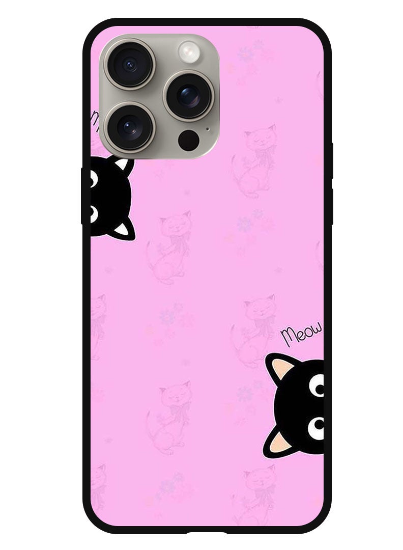 Theodor Protective Case Anti Scratch Shock Proof Bumper Cover For iPhone 15 Pro Meow Meow - Image 1