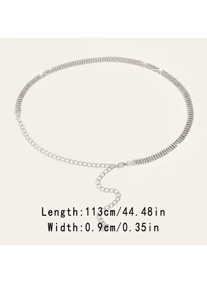 Goolsky Women's Sparkling Rhinestone Belt - Shimmering Wedding, Beach Party & Prom Accessory - Standard Size Fashion Waist Cinch for Dresses, Skirts, Jeans (No Feathers, Easy Wear) - Image 3