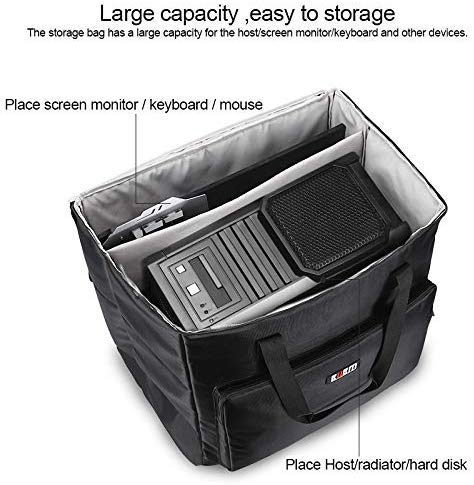 Buwico Desktop PC Computer Travel Storage Carrying Case Bag for Computer Main Processor Case, Monitor, Keyboard and Accessories - Image 3
